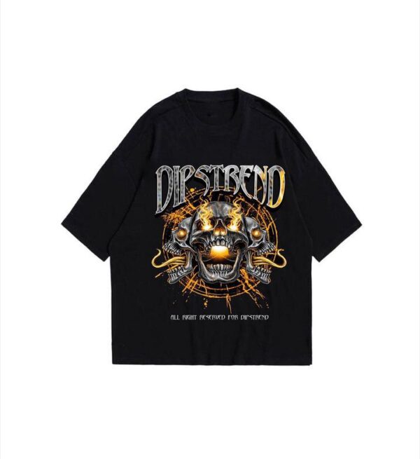 DIPSTREND SUMMER TEES - SKULL BLACK